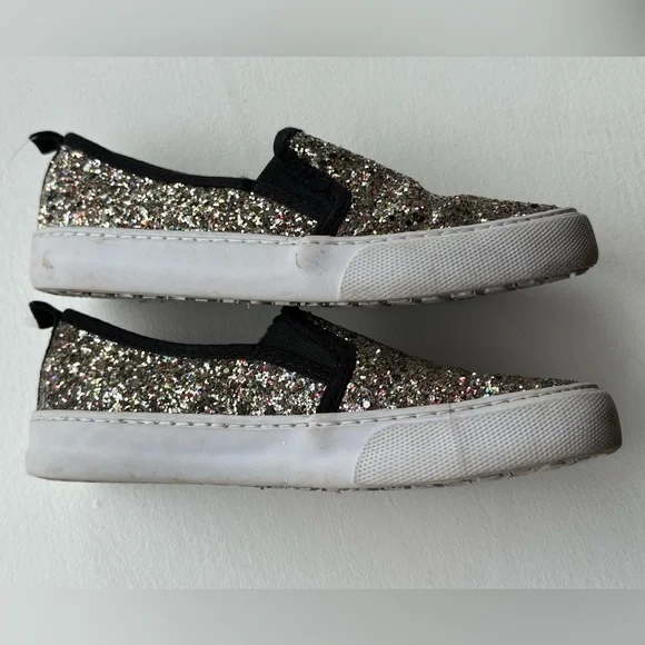 Cat & Jack Silver Glitter Slip On Sneaker size 2 - Picture 8 of 8